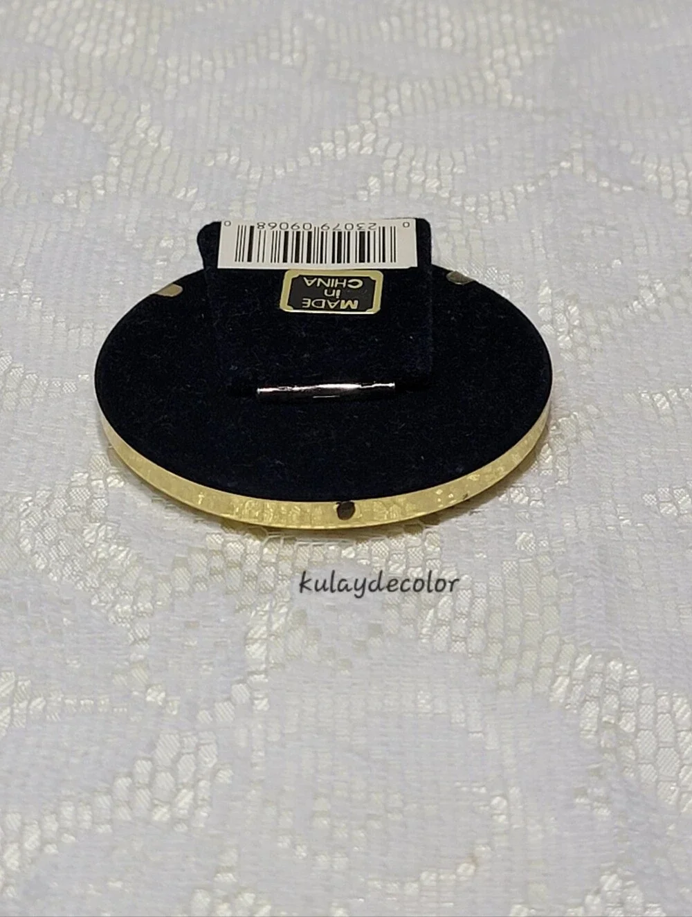 Vintage Solid Brass Round Picture Frame Hand Polished Lacquer Coated Easel Back